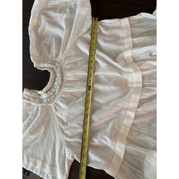 THE GREAT Dress Women’s Large The Short Nightingale Mini White Peasant Farmhouse - Picture 12 of 16